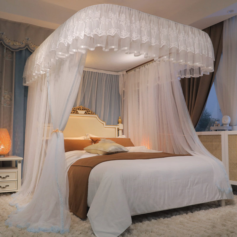 加密u型导轨蚊帐公主风宫廷风