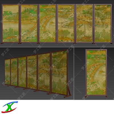 清明上河图中式古典背景布