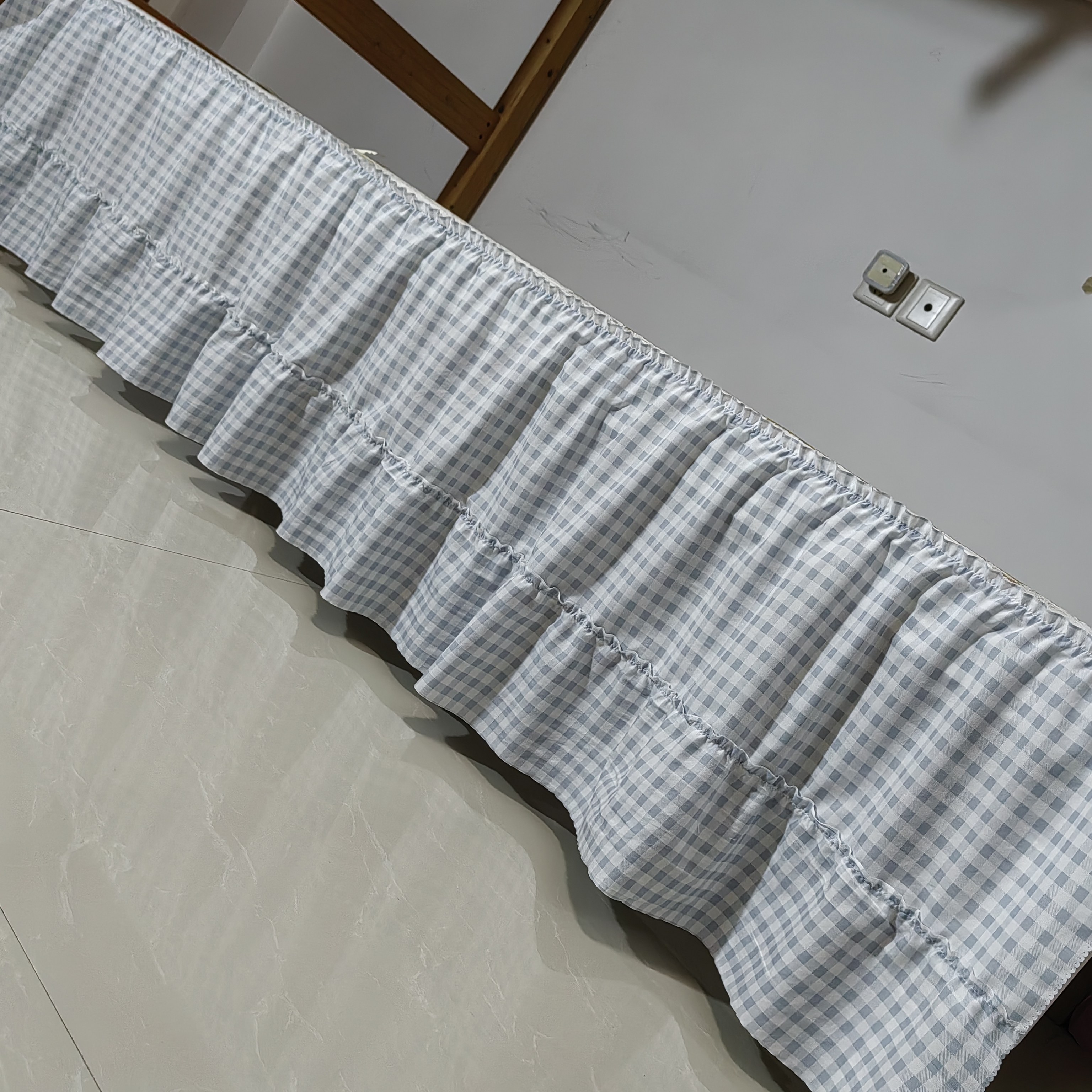 床裙床套防滑床围小清新魔术贴学生寝室单边裙摆遮丑荷叶边防尘