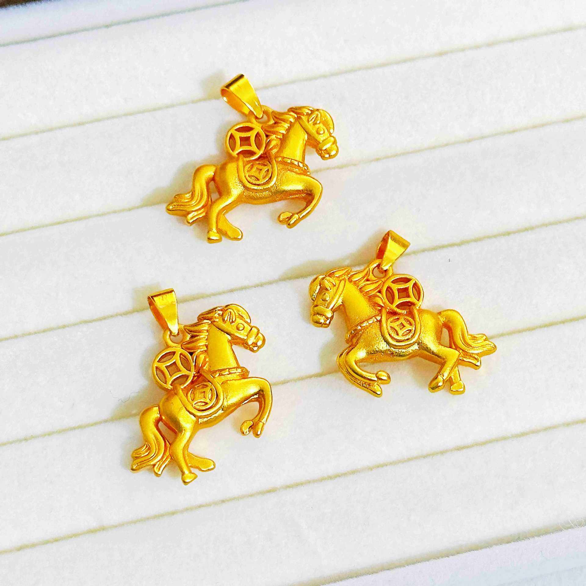 金店同款沙金饰品马上有钱项链传统仿真金生肖马灵动骏马钱币吊坠,饰品/流行首饰/时尚饰品新,项链,淘宝优惠券,粉丝福利购,淘宝优惠卷
