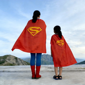 亲子漫威英雄披风男孩女孩儿童成人cos超人眼罩斗篷表演出服饰新