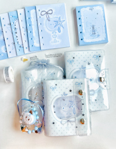 水怪家蓝色苹果活页手帐本m5 a7活页内芯蓝色系可爱ins风