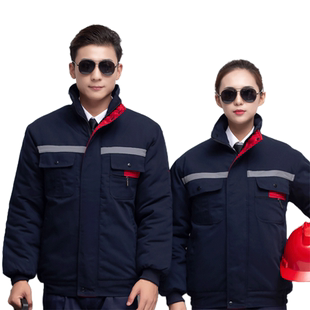 定制工作服棉服夹克冬装反光条棉袄酒店工程部维修工人劳保服棉衣