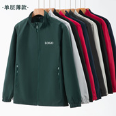 立领防风外套纯色拉链开衫 春季 薄款 工作服企业车间工厂服定制LOGO