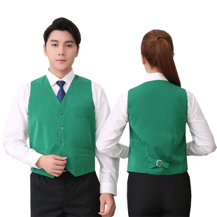 超市购物中心收银员导购马甲红KTV服务员工作服马夹公益活动背心