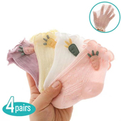 婴儿袜子夏季 纯棉透气新生儿男女宝宝幼儿A类可爱超萌中筒袜 薄款