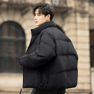 90白鸭绒男士羽绒服2025新款冬季加厚短款保暖外套青少年面包服潮