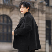 100羊毛西装 秋冬西服 休闲痞帅双面绒大衣短款 男士 外套2026年新款