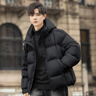 连帽羽绒服男士2025冬季新款加厚保暖高充绒量抗严寒面包潮牌学生