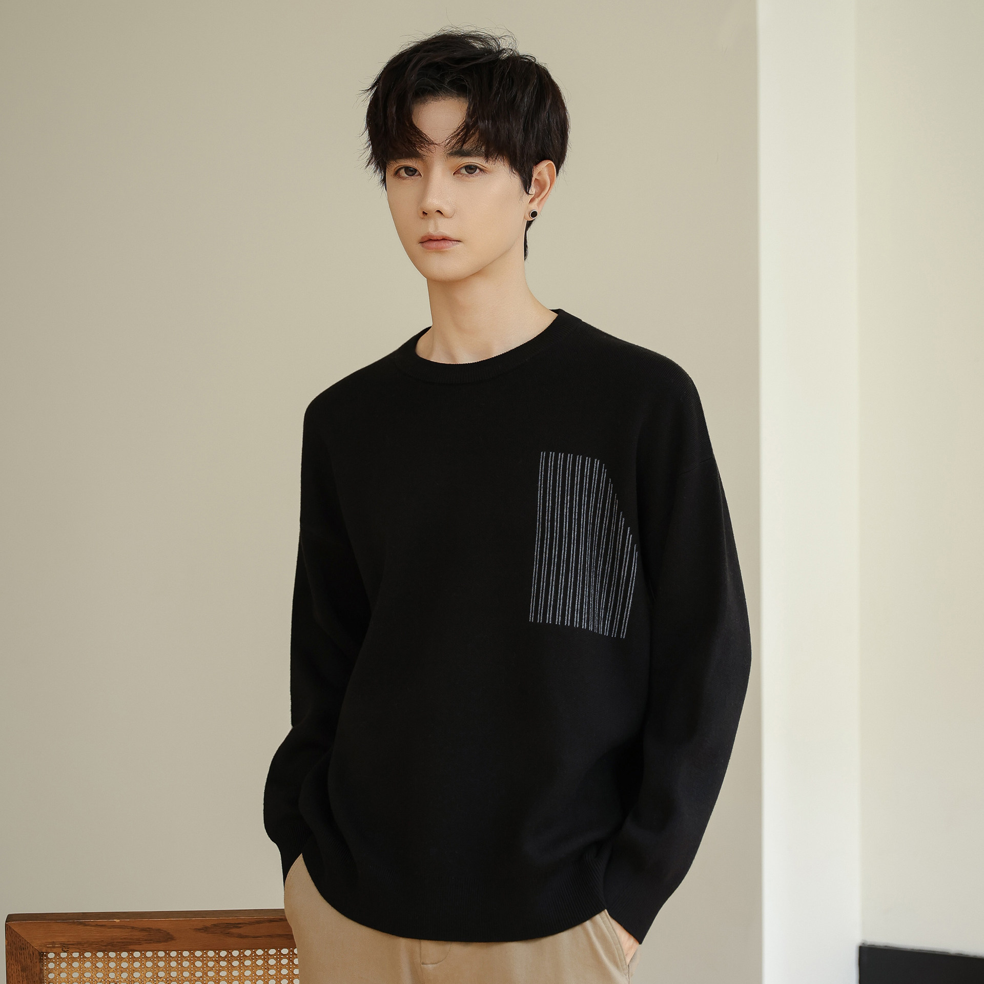 圆领毛衣男士针织衫2025新款内搭高端外穿低领打底衫秋冬季加厚潮,男装,针织衫/毛衣,淘宝优惠券,粉丝福利购,淘宝优惠卷