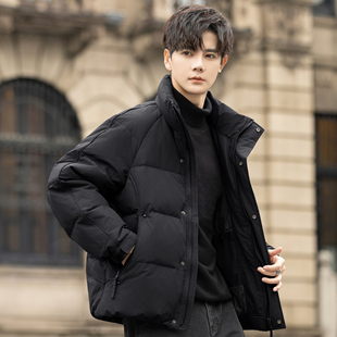 正品90白鸭绒立领羽绒服男款2025新款冬季加厚短款保暖外套潮爆款