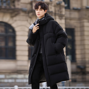 高充绒量羽绒服男士中长款冬季加厚2025新款保暖外套青少年高中生
