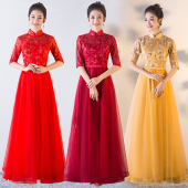 大合唱演出服女长裙2025新款 显瘦 合唱团成人礼服裙旗袍领舞台服装