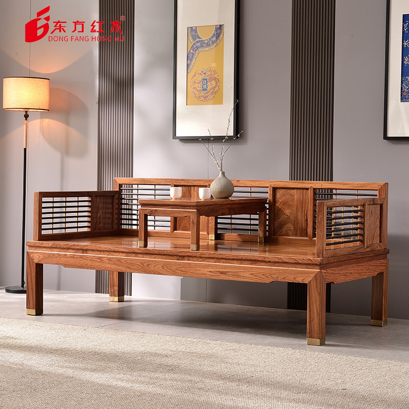 东方红木禅意新中式时尚刺猬紫檀335型罗汉床二件套,住宅家具,罗汉床,淘宝优惠券,粉丝福利购,淘宝优惠卷