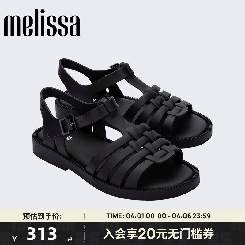 Melissa梅丽莎女时尚休闲外穿平底露趾罗马凉鞋35787