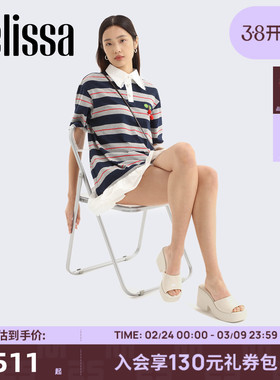 Melissa梅丽莎款POSH气质露趾拖鞋女夏外穿潮流厚底高跟凉鞋35702