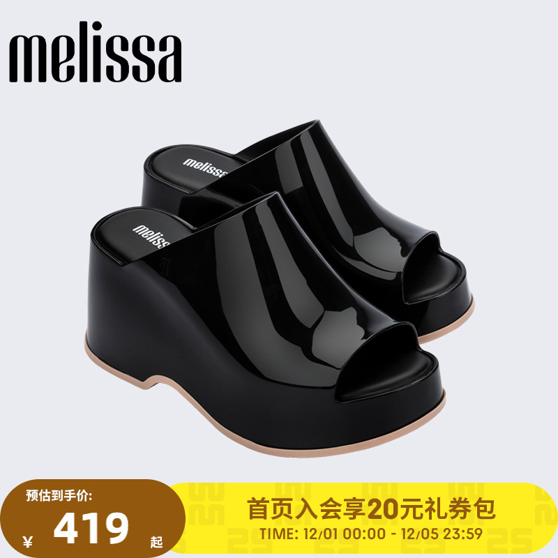 Melissa高跟果冻露趾厚底拖鞋