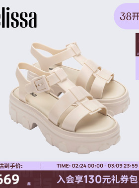 Melissa梅丽莎25款Ella厚底露趾齿轮果冻罗马猪笼凉鞋女35791