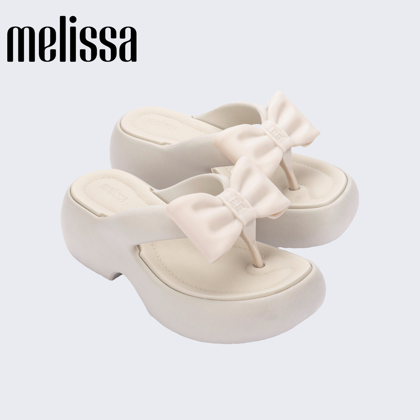 Melissa/梅丽莎26新品女士厚底蝴蝶酥面包人字拖鞋3762