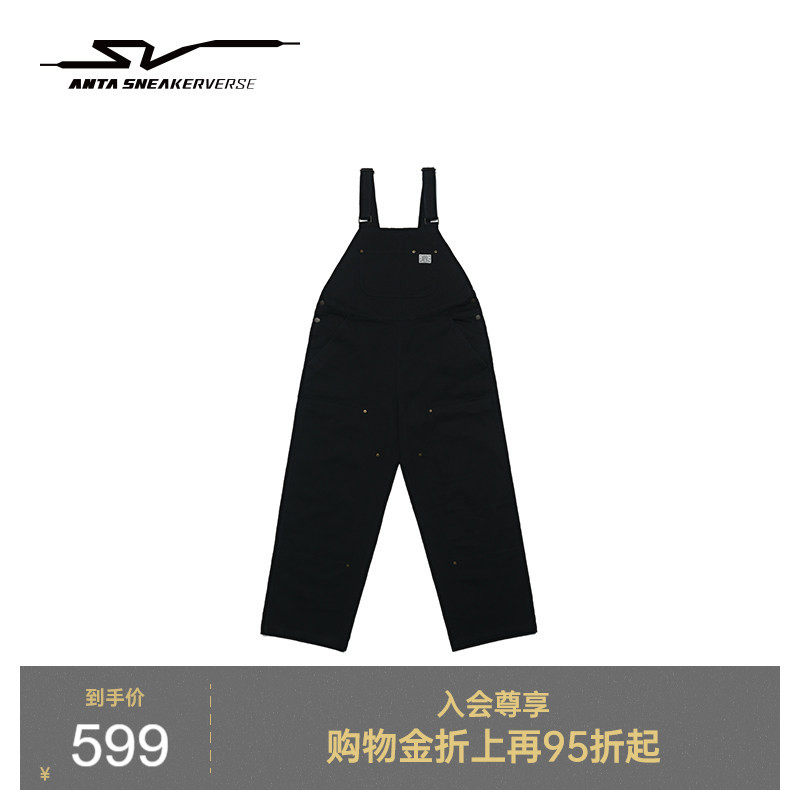 安踏SV丨工装背带裤女2026新款宽松阔腿连体休闲长裤子1626