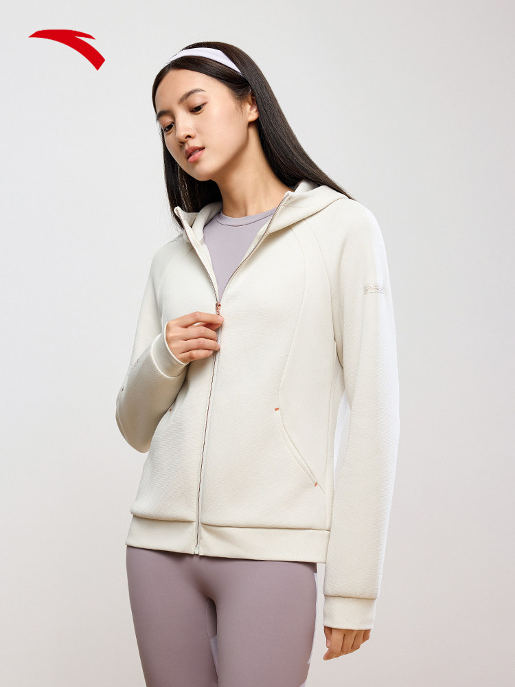 ANTA 프린세스 라인 자켓 여성 겨울 러닝 트레이닝 후드 스포츠 탑 니트 가디건 162437706N