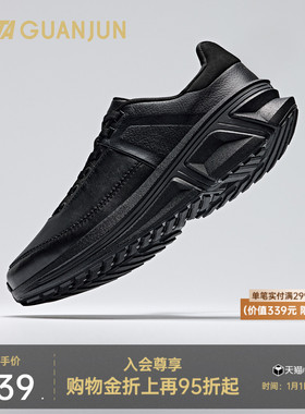 安踏冠军荣耀3LTH | 跑鞋冬季保温皮面回弹通勤休闲鞋112615578A