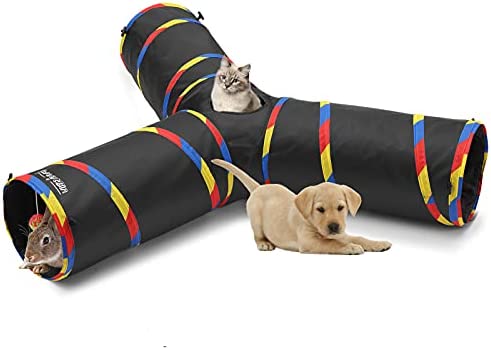 3 Way Cat Tunnels for Indoor Cats  Collapsible Tube 10 Inch 宠物/宠物食品及用品 猫狗特色玩具 原图主图