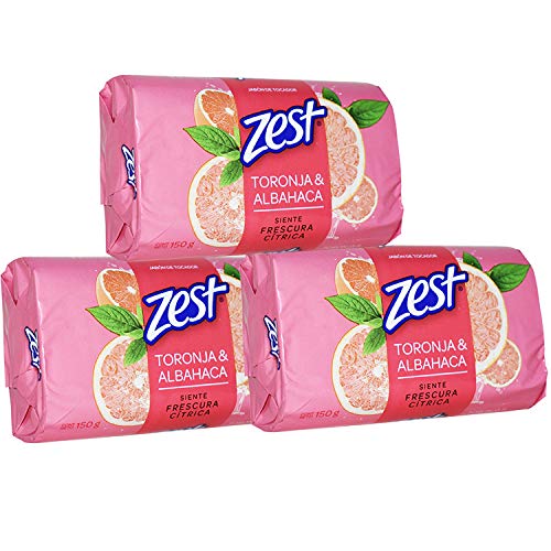 Zest Soap Grapefruit and Basil Jabon Toronja y Albahaca 3 P