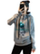 GRAY BEAR PRINT KNIT SWEATER WOMENS AUTUMN LOOSE HOODED DRAWSTRING CASUAL TOP 2024 NEW EUROPEAN STATION TREND