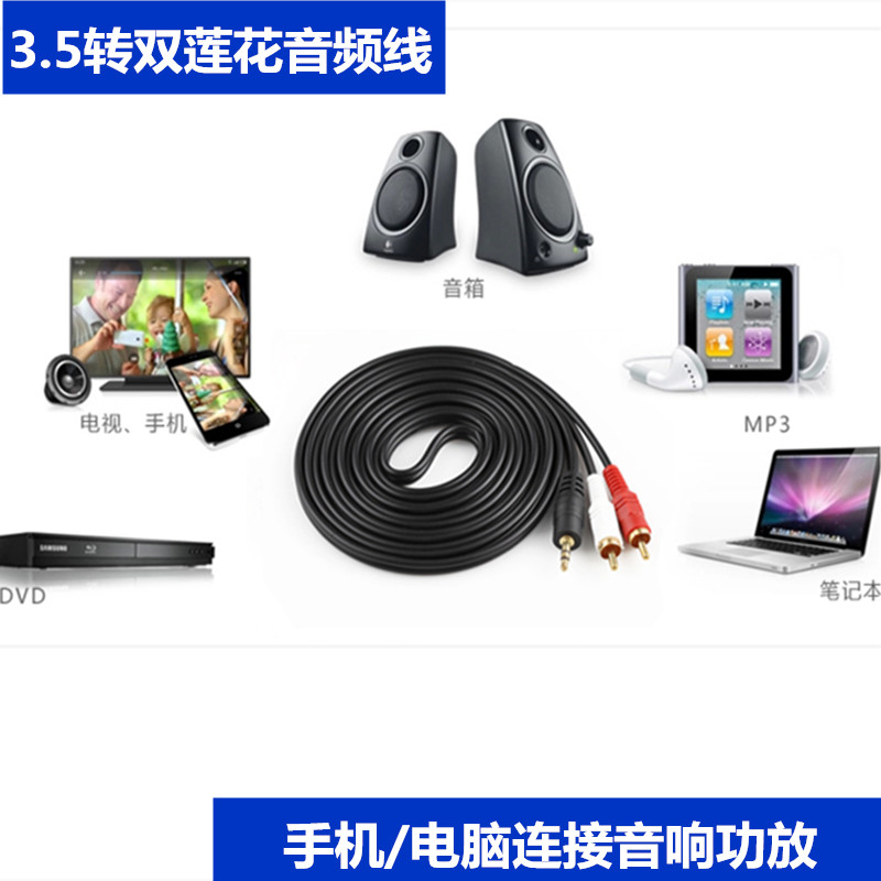 蘋果iPhone7車載音頻線3.5mm一分二汽車音箱AUX音響7P雙頭X公對母
