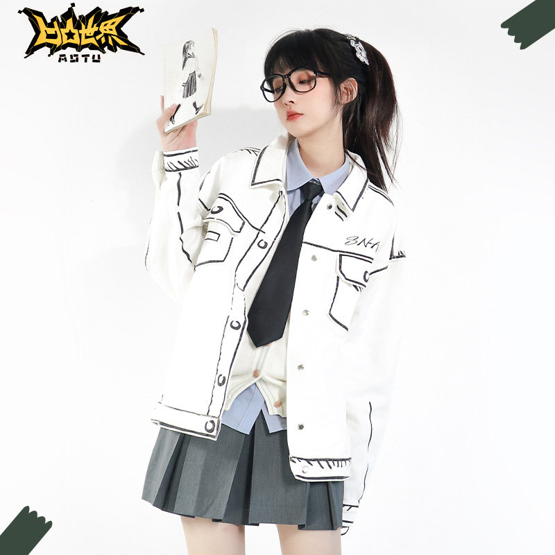 七创社 凹凸世界秋男女款印花涂鸦牛仔夹克上衣嘉德罗斯漫画外套,模玩/动漫/周边/娃圈三坑/桌游,动漫T恤/鞋帽/服装,淘宝优惠券,粉丝福利购,淘宝优惠卷