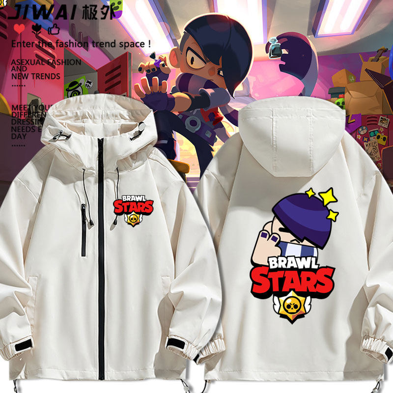 Brawl Stars荒野乱斗联名游戏周边冲锋衣男女新款外套青少年衣服