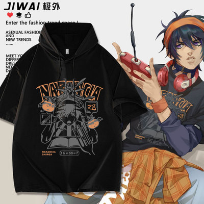 JOJO纳兰迦小飞机黄金之风同款动漫二次元周边连帽短袖男女T恤夏