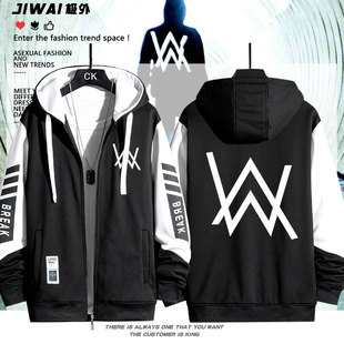 艾伦沃克嘉豪同款 加绒外套衣服上衣 DJ潮faded拉链卫衣男女秋冬款