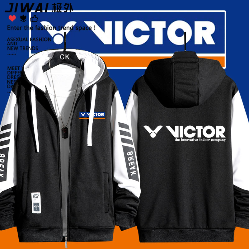 VICTOR威克多羽毛球装备周边销售可定制拉链卫衣男女外套上衣服