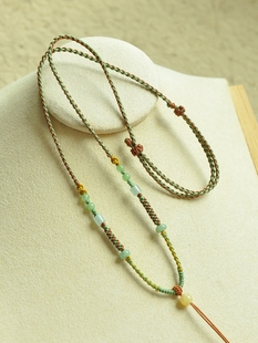 sz005青城原创新款 纯手工编织天然A货翡翠高档玉器吊坠绳项链挂绳