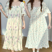 特大码 睡裙女夏季 300斤胖mm宽松学生公主连衣裙睡衣 冰丝短袖 新款