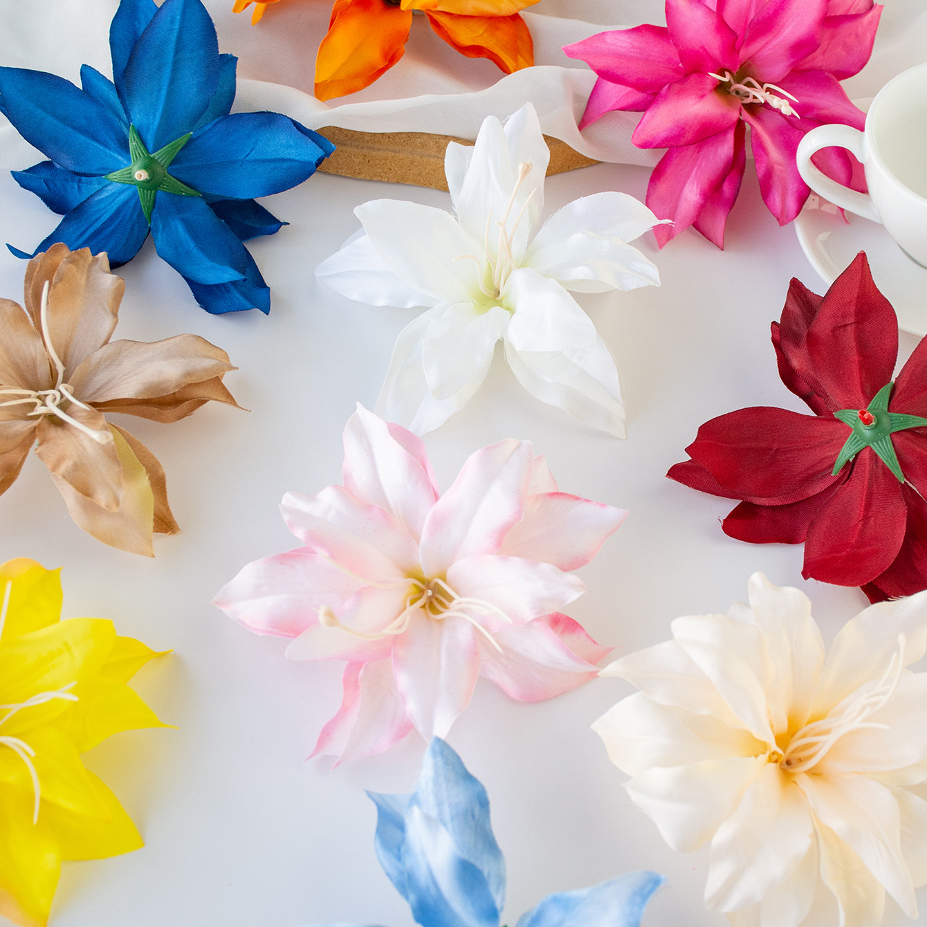 仿真花百合花朵12cm婚庆影楼仿真花/假花