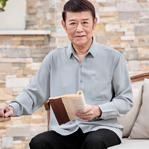 长袖桑蚕丝中老年人薄款衬衫
