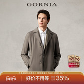 GORNIA 商务外套 中年中长款 格罗尼雅男士 风衣羊毛翻领时尚