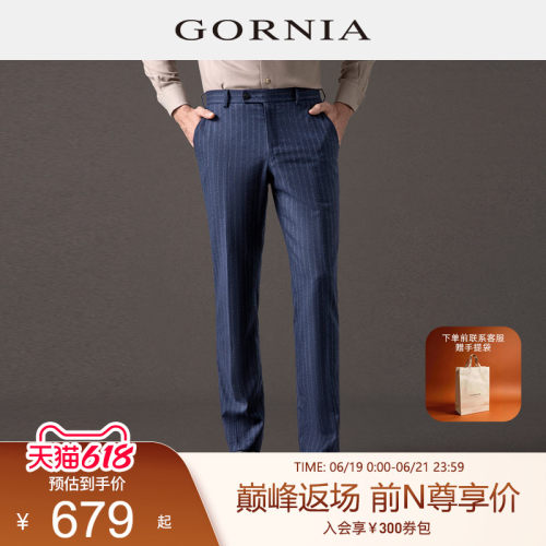 格罗尼雅进口羊毛商务条纹西服