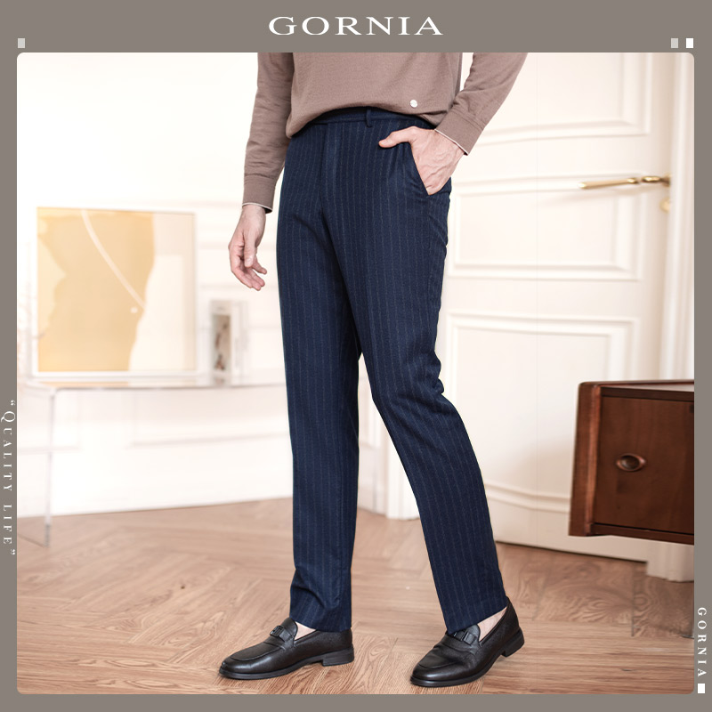 格罗尼雅进口羊毛商务条纹西服