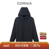 GORNIA格罗尼雅男士 水貂毛皮内胆黑色尼克服简约休闲商务通勤外套