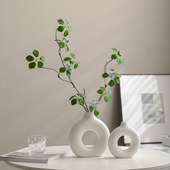 设计感轻奢工艺品摆件客厅电视机旁边 摆设花餐桌插花仿真大花瓶