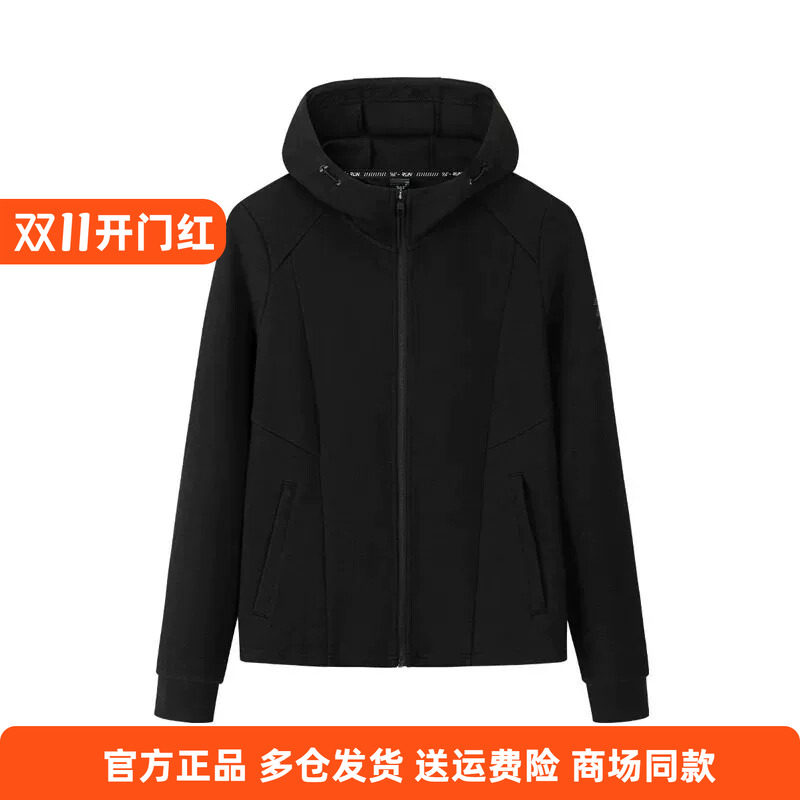 361正品女士开襟跑步卫衣连帽新品2026秋春休闲上衣女子运动外套