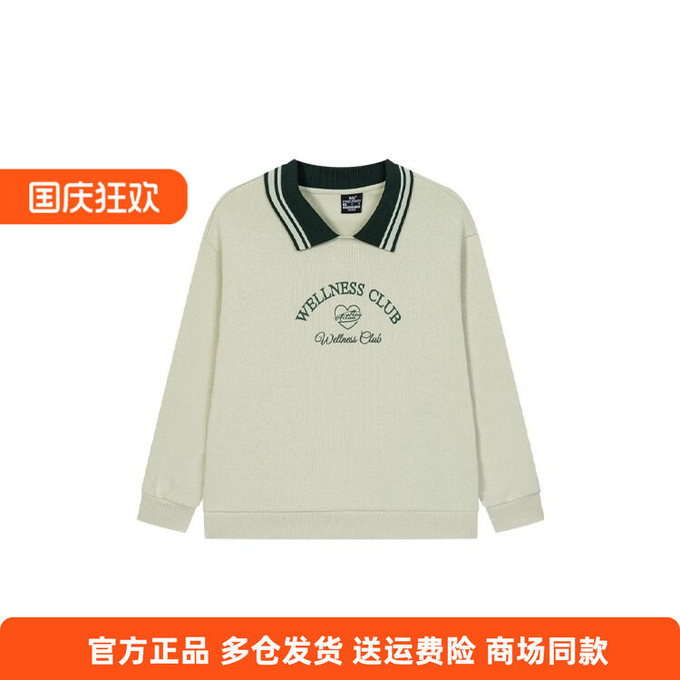 361度正品女式翻领卫衣2025秋季新品套头复古时尚长袖学生上衣女