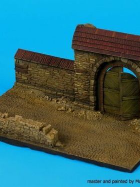 素体黑狗1/72墙段，带2号门立体布景(150毫米x 90mm毫米)D72027