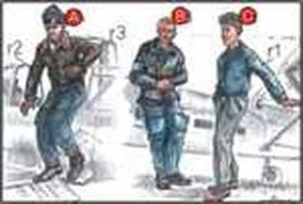 CMK 1/72树脂二战德国飞行员(2图)和机械师。F72037