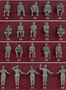 【翻模】1/72树脂兵人preiser72503德军251半履带乘员组20人