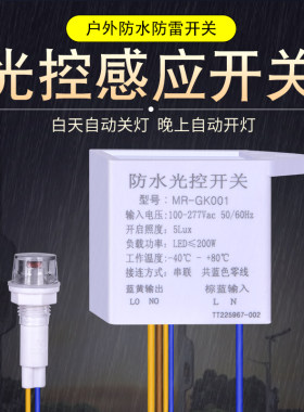 浪涌防雷防水光控感应开关控制器